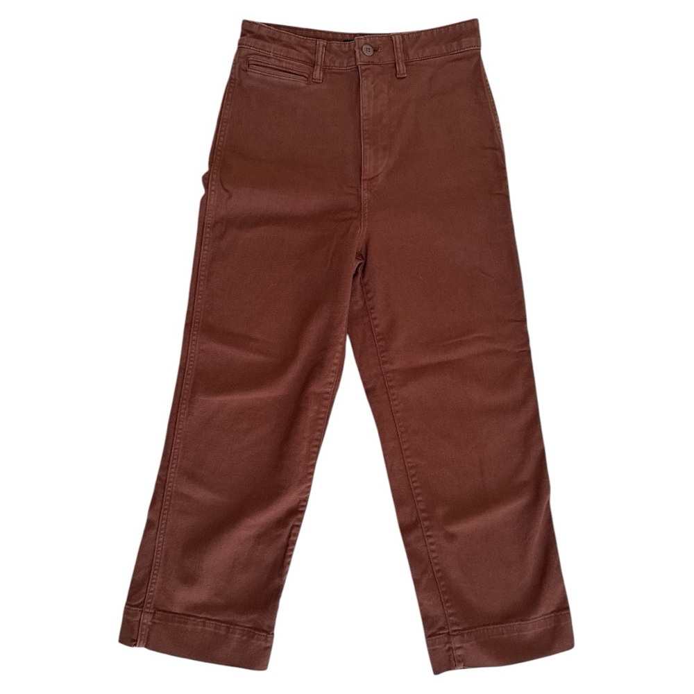 NWOT Quince Organic Stretch Cotton Twill Wide-Leg Crop Pants size 26 - Picture 6 of 9